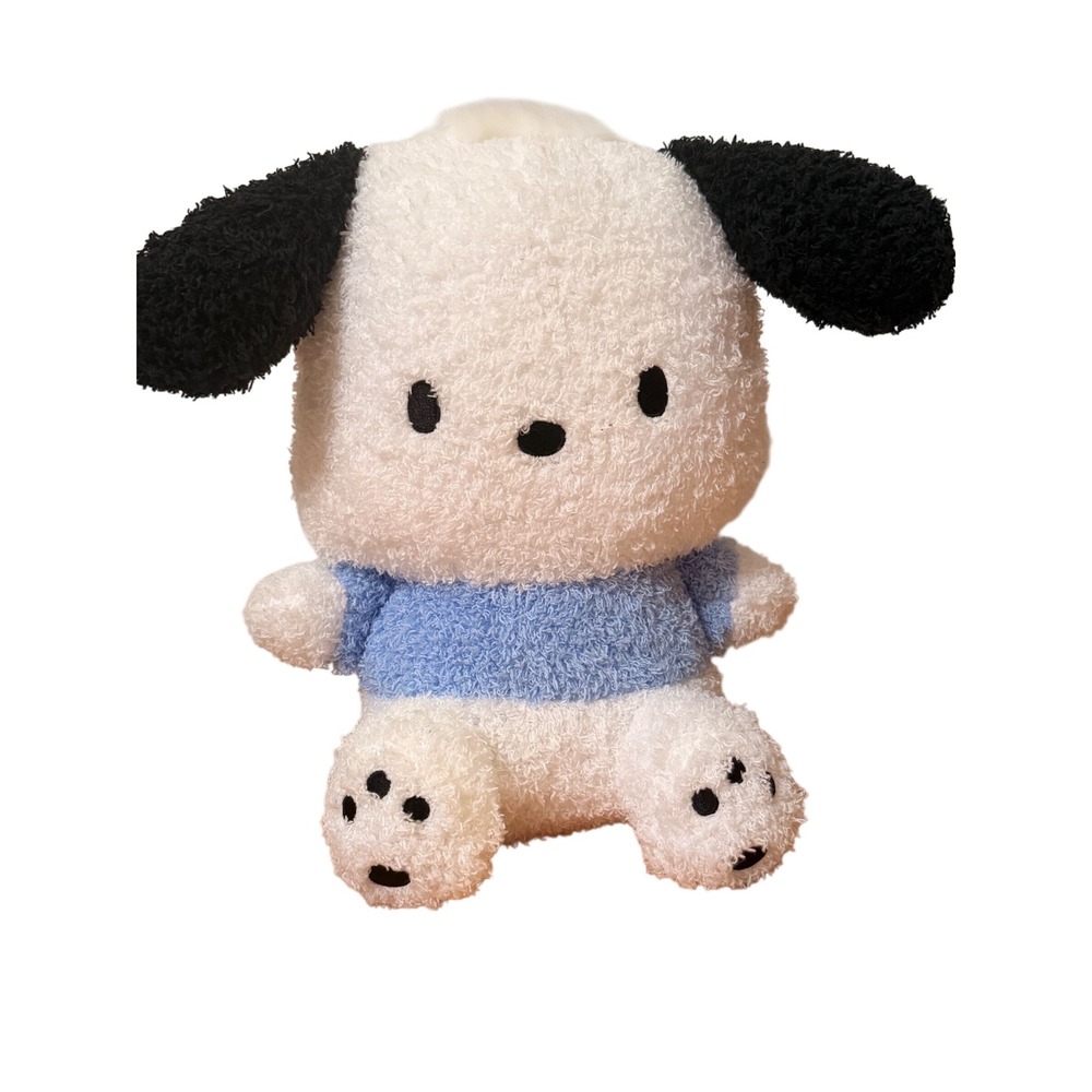 Sanrio Pochacco Plush Blue Shirt Sherpa Textured Stuffed Animal Dog